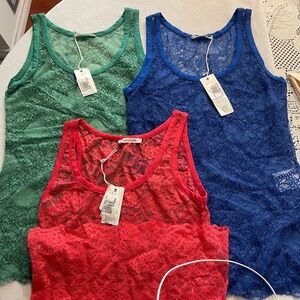 3  new lace Top from Italy. Size S-M . Price for 3.
